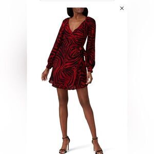 PINKO Red Zebra Wrap Dress size 10